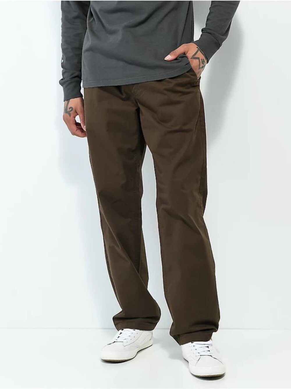 VANS Range Relaxed Elastic Pants New Size Medium Men's BROWN NEW